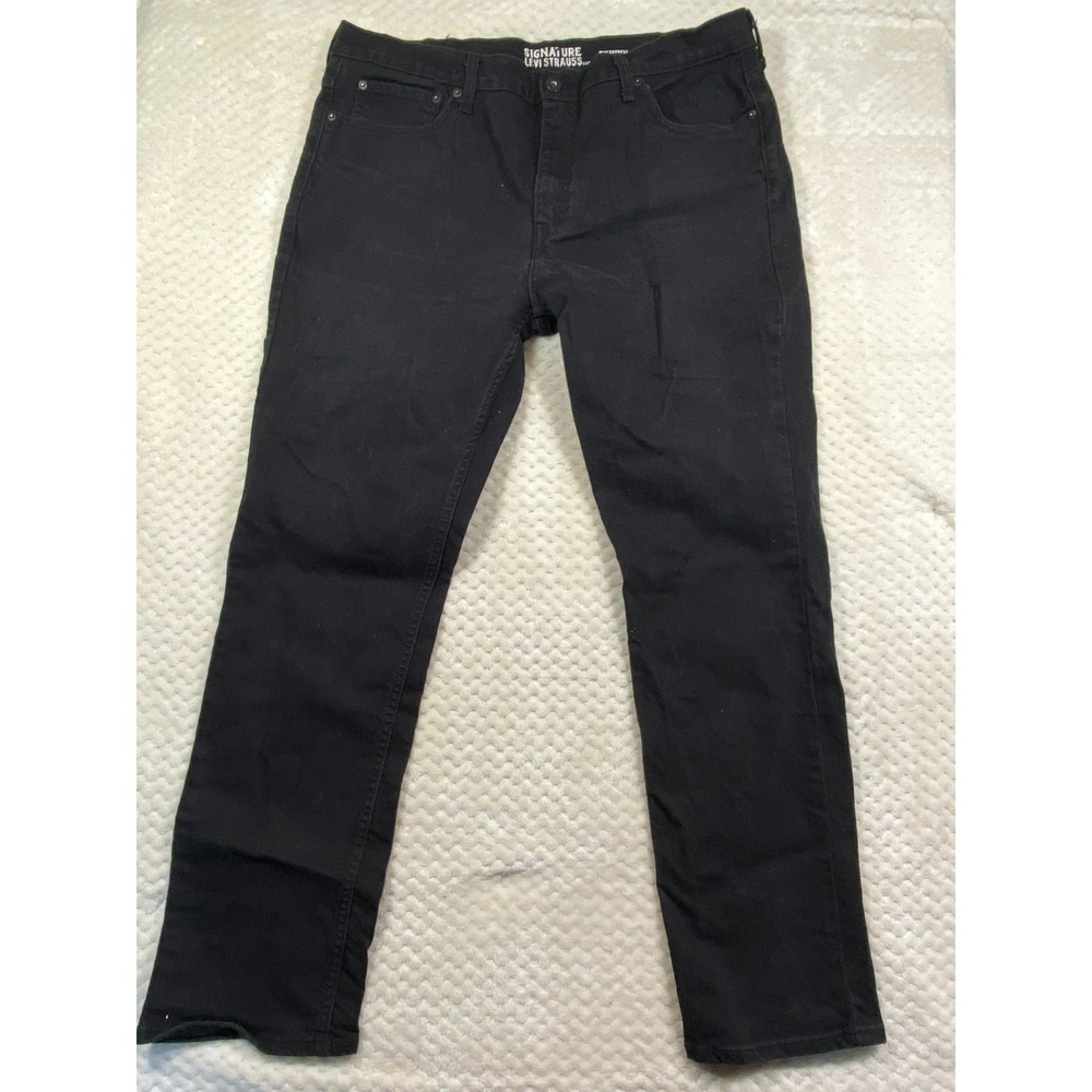Signature by Levi Strauss Men Skinny Jeans Black Stretch 40x32